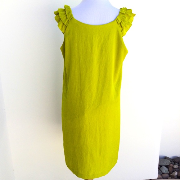 Karen Stevens Lime Ruffled Crinkle Crepe Dress - Picture 4 of 4